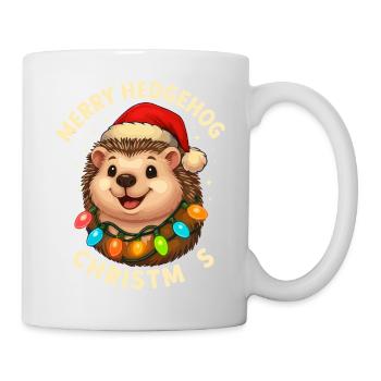 Hedgehog Christmas Funny Winter Woodland Animal Gift - Mug - white - Right
