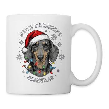 Teckel Noël Noël Drôle Mignon - Mug blanc - blanc - Droite