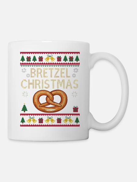 Cadeau drôle de boulanger de Noël Bretzel - Mug blanc - blanc