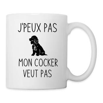Ich kann nicht, mein Cocker-Spaniel-Hund will nicht - Tasse - Weiß - Rechts