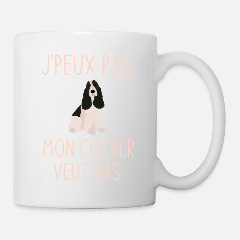 J'peux pas mon cocker veut pas - Mug blanc - blanc