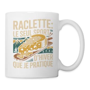 Raclette auf einem Brett: ein Gourmet-Wintersport - Tasse - Weiß - Rechts