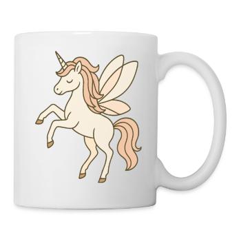 Gracieuse Fée Licorne aux ailes pastel - Mug blanc - blanc - Droite