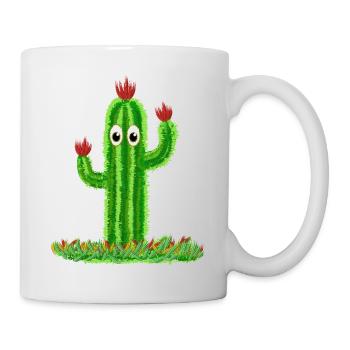 Kaktus mit Augen - Tasse - Weiß - Rechts
