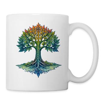Regenbogenbaum des Lebens - Tasse - Weiß - Rechts