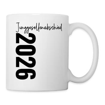 Enterrement de vie de garçon 2026 Invités des signatures Enterrement de vie de garçon - Mug blanc - blanc - Droite