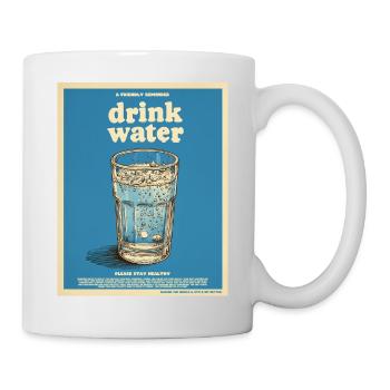 Trink Wasser – Freundliche Erinnerung - Tasse - Weiß - Rechts