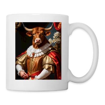 Majestätischer Stier – König des Barocks - Tasse - Weiß - Rechts