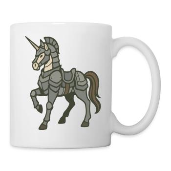 Fantasy-Design schwer gepanzerter Einhornritter - Tasse - Weiß - Rechts