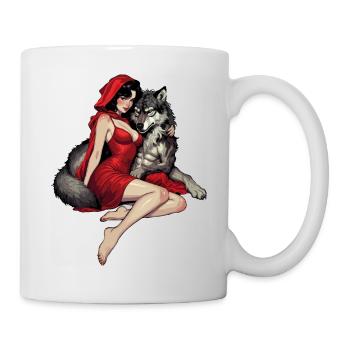 Little Red Riding Hood with the Bad Wolf - Mug - white - Right