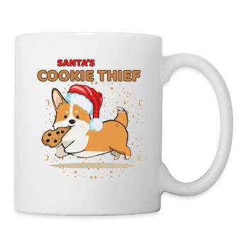 Santa's Cookie Thief Corgi Christmas Design - Mug - white - Right