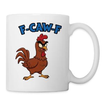 F-CAW-F Rooster - Meme Chicken Illustration - Mug - white - Right