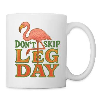 Flamingo Leg Day Retro Tee - Mug - white - Right