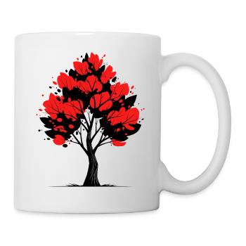 Red Blossom Tree – Nature & Art Design - Mug - white - Right
