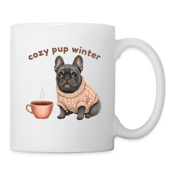 Cozy Pup Winter – French Bulldog Hygge Design - Tasse - Weiß - Rechts