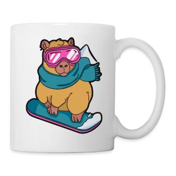 Cool Capybara Snowboard Winter Sport - Mug blanc - blanc - Droite