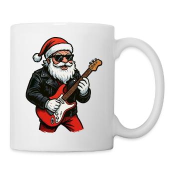 Rocker-Santa mit E-Gitarre - Tasse - Weiß - Rechts