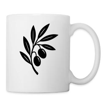 Silhouette de la branche d’olivier - Mug blanc - blanc - Droite
