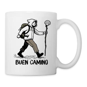 Pilger auf dem Jakobsweg - Tasse - Weiß - Rechts