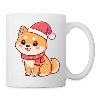 Frecher Weihnachts-Shiba-Hundeschal - Tasse - Weiß - Rechts