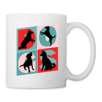Dogs I Love Dogs Silhouettes Dog Mom Dog Dad - Mug - white - Right