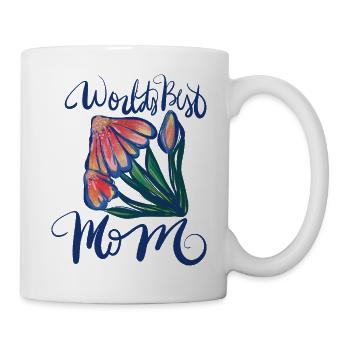 World's Best Mom Floral Watercolor - Mug - white - Right