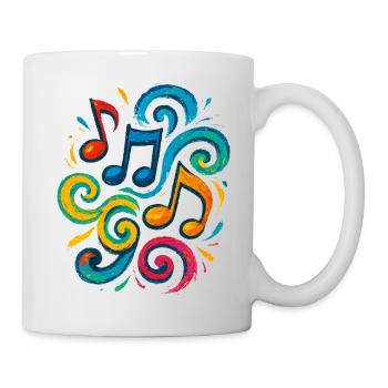 Bunte Musiknoten - Tasse - Weiß - Rechts