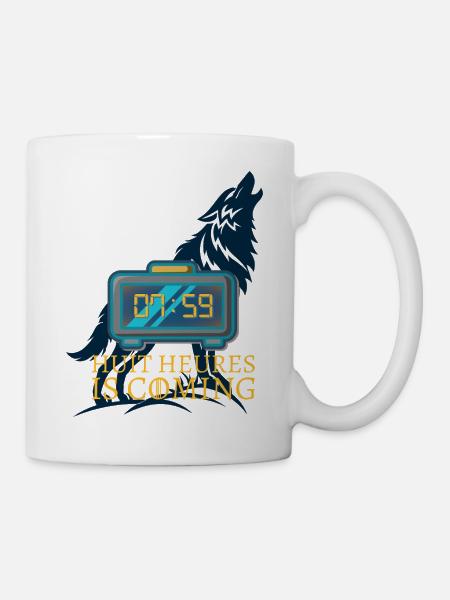 eight o'clock is coming - Mug - white