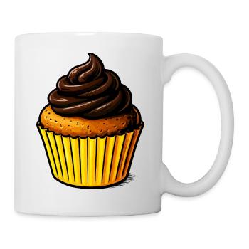 Chocolate Cupcake Illustration - Mug - white - Right