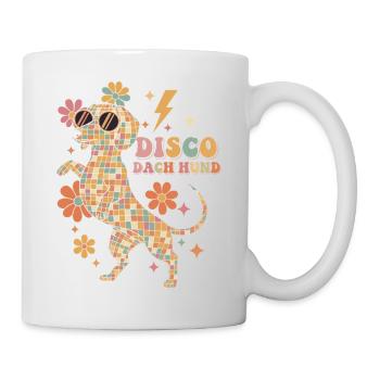 Techno Disco Dachshund Ball Party Drôle - Mug blanc - blanc - Droite