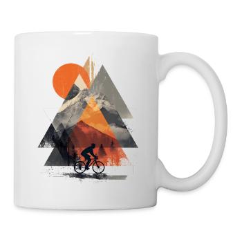 Mountain Geometry Cycling – Modern Adventure Art - Tasse - Weiß - Rechts