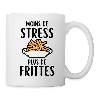 Pommes in einer goldenen Cartoon-Schüssel - Tasse - Weiß - Rechts
