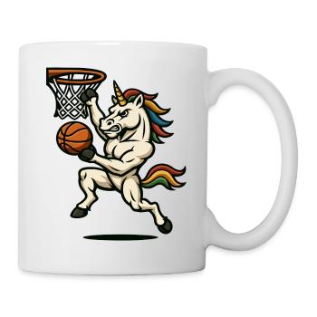 Regenbogen-Einhorn-Slam Dunk - Tasse - Weiß - Rechts