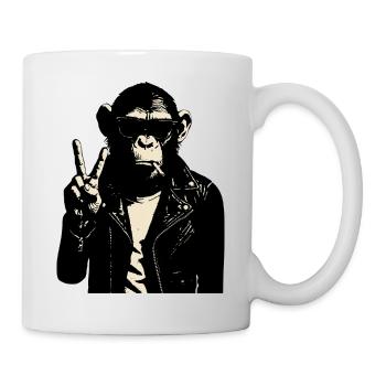 Chimp Rebel Peace Sign Leather - Mug - white - Right