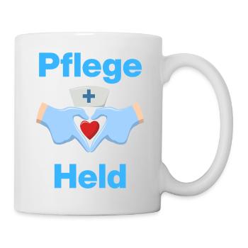 Care Hero – With Heart and Gloves - Mug - white - Right