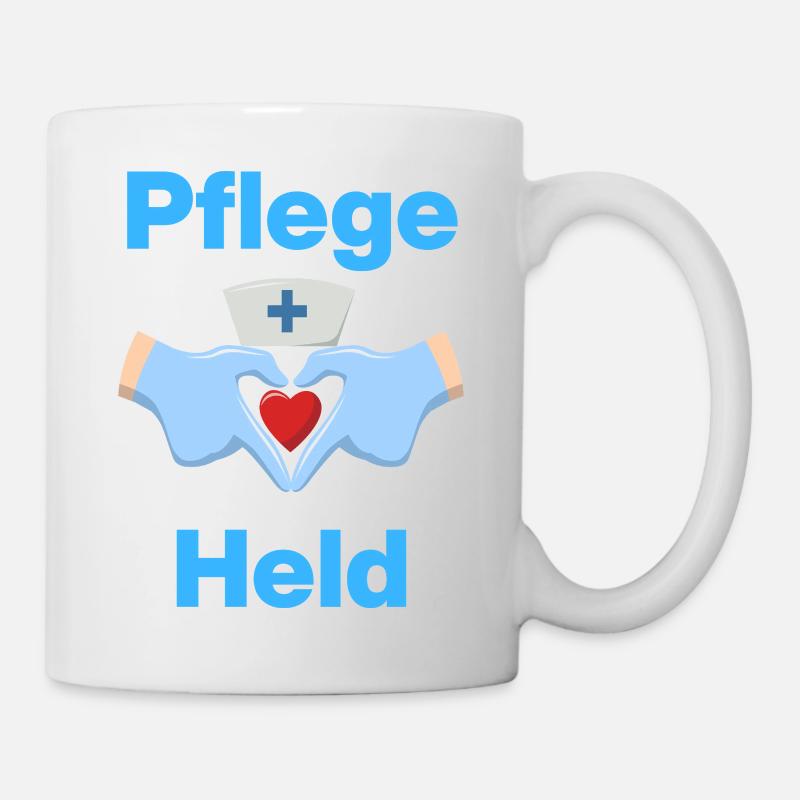 Pflegeheld – Mit Herz und Handschuhen - Tasse - Weiß