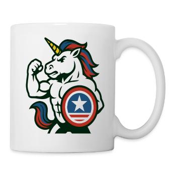 Hero Unicorn Shield Strength Mascot Power Art - Mug - white - Right