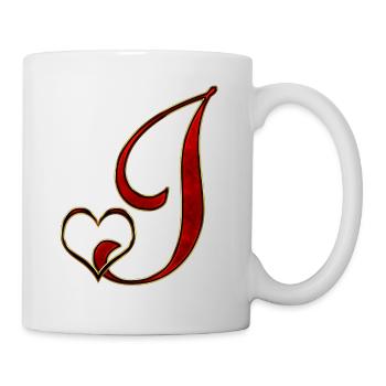 Rose Gold J-Heart Monogram - Mug - white - Right