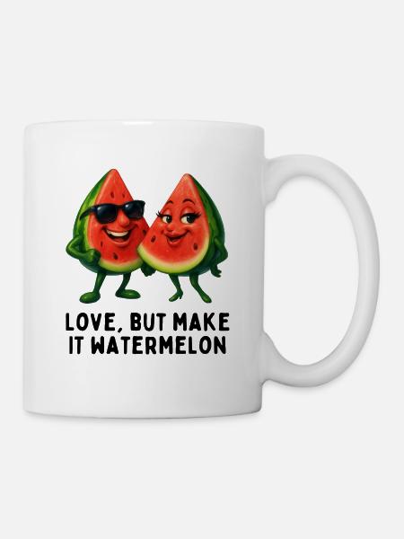 Love, but Make It Watermelon - Tasse - Weiß