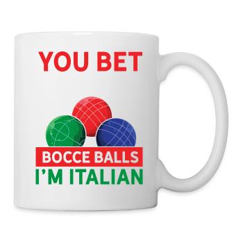 Design sportif drôle de joueur de bocce italien - Mug blanc - blanc - Droite