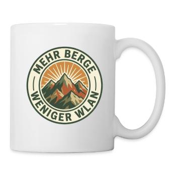 Weniger WLAN mehr Berge - Tasse - Weiß - Rechts