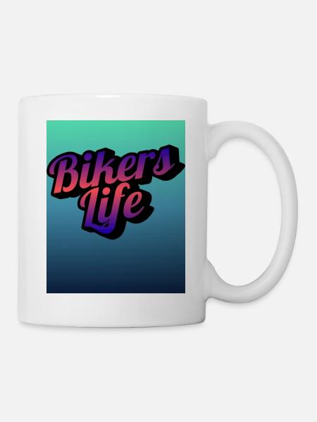 Biker Lebensgradient - Tasse - Weiß