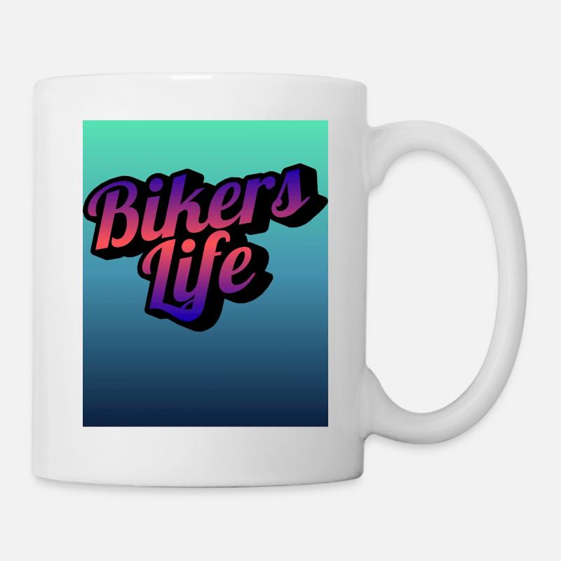 Biker Lebensgradient - Tasse - Weiß