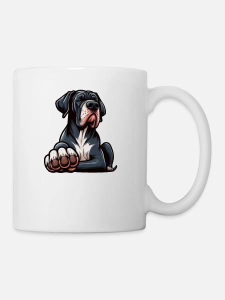 Sprich mit der Pfote Deutsche Dogge Doggenbesitzer - Tasse - Weiß