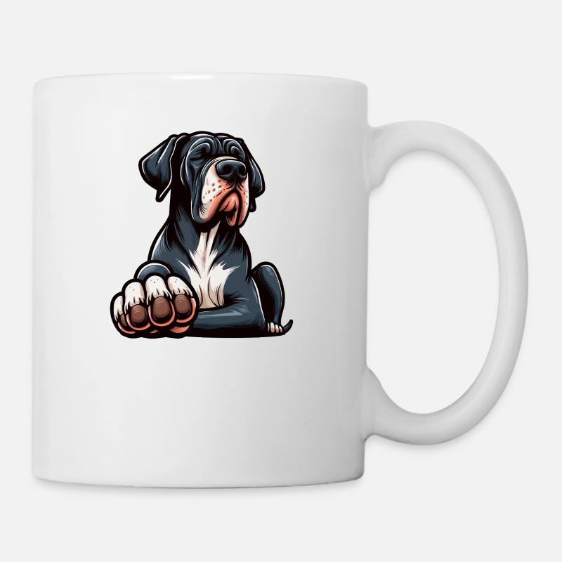 Sprich mit der Pfote Deutsche Dogge Doggenbesitzer - Tasse - Weiß