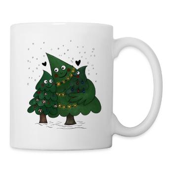 Kleine Weihnachtsbaum Familie - Tasse - Weiß - Rechts