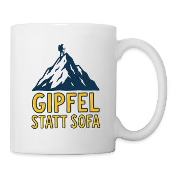 Gipfel statt Sofa - Tasse - Weiß - Rechts