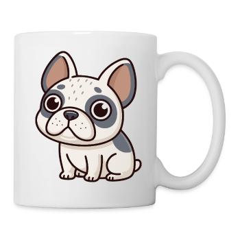 Bulldog Cartoon Blanc et Gris - Mug blanc - blanc - Droite