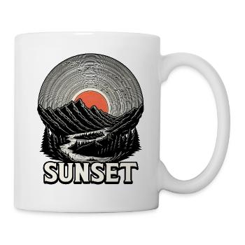 Coucher de soleil au-dessus des montagnes - Mug blanc - blanc - Droite