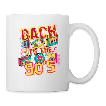 Zurück in die 90er – nostalgisches Retro-T-Shirt - Tasse - Weiß - Rechts